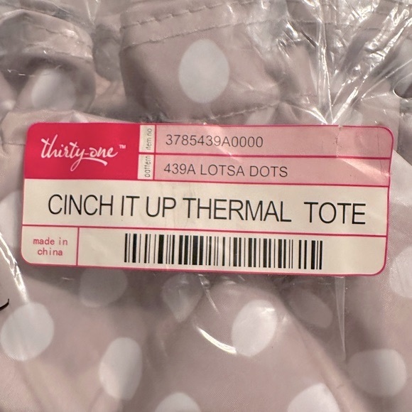 NEW thirty-one Cinch It Up Thermal Tote in Lotsa Dot - Style 3785 - Picture 4 of 7